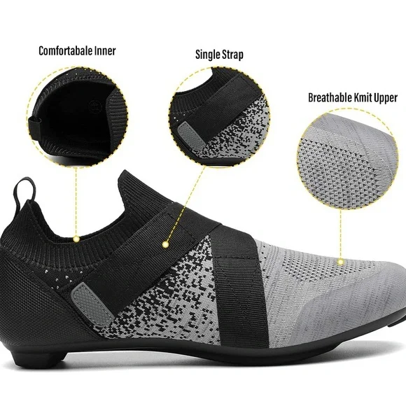 Unisex Cycling Shoes Compatible with Peloton Bike & SPD  Grey size 7 NWT - Picture 2 of 16